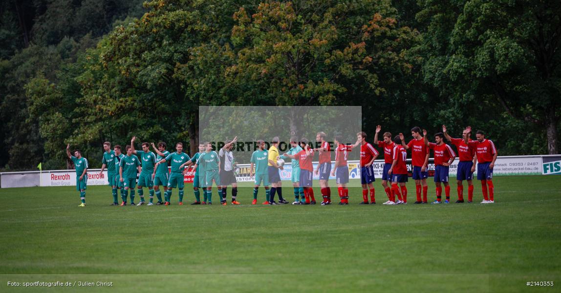 Sportgruß, Fussball, 03.09.2014, Karlstadt, Toto-Pokal, SG Margetshöchheim, FV Karlstadt - Bild-ID: 2140353