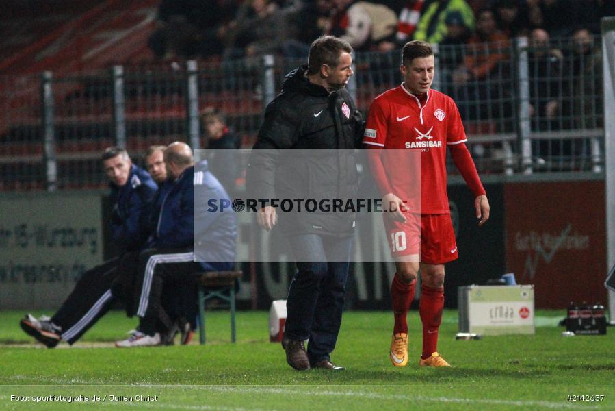 Steven Lewerenz, Bernd Hollerbach, 13.11.2014, 1. FCN II, Kickers Würzburg, Flyeralarm Arena, Fussball, Würzburger Kickers, FC Nürnberg II, FC Würzburger Kickers - Bild-ID: 2142637