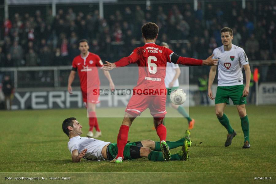 Niklas Weißenberger, Simon Häcker, Wuerzburg, Soccer, FC Würzburger Kickers, Fussball, 1. FC Schweinfurt 05, Derby, Frankenderby, Flyeralarm-Arena, Würzburg, Regionalliga, Bayern, Dallenberg - Bild-ID: 2145180