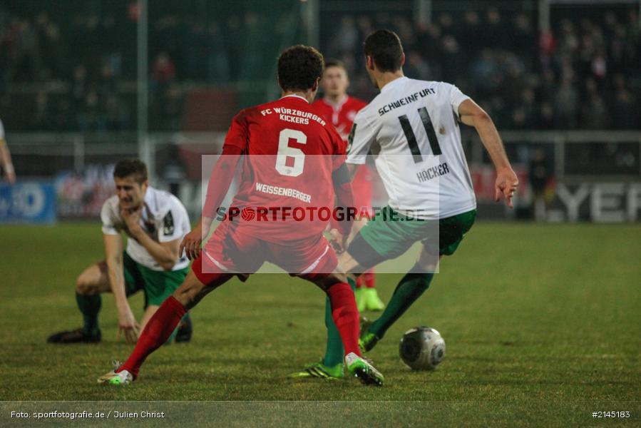 Niklas Weißenberger, Simon Häcker, Wuerzburg, Soccer, FC Würzburger Kickers, Fussball, 1. FC Schweinfurt 05, Derby, Frankenderby, Flyeralarm-Arena, Würzburg, Regionalliga, Bayern, Dallenberg - Bild-ID: 2145183