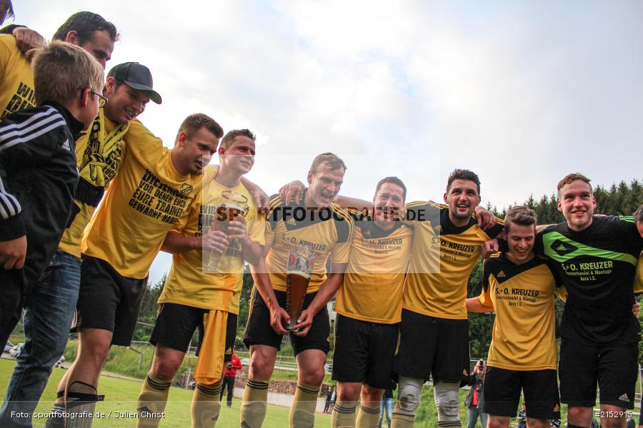 Jonas Christ, Dane Hofmann, Simon Heinz, Andre Deusinger, Niclas Christ, Stefan Remlein, Jonas Herbert, Daniel Brasch, Meister 2015, Meisterschaft 2015, Würzburg, A-Klasse, Fussball, SV Sendelbach Steinbach II, BSC Aura, BC Aura - Bild-ID: 2152915