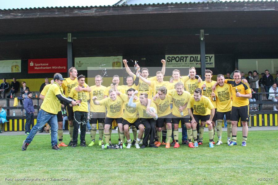 Dane Hofmann, Michael Rützel, Maximilian Jeckel, Karli Heinz, David Pahls, Jonas Böttcher, Andre Deusinger, Thorsten Amend, Robin Schindler, Jonas Christ, Lucas Mann, Jonas Herbert, Simon Heinz, Thomas Haberkorn, Stefan Remlein, Daniel Fuchs, Vincent Hanselmann, Niclas Christ, Fabian Peter, Daniel Brasch, Meister 2015, Meisterschaft 2015, Würzburg, A-Klasse, Fussball, SV Sendelbach Steinbach II, BSC Aura, BC Aura - Bild-ID: 2152917
