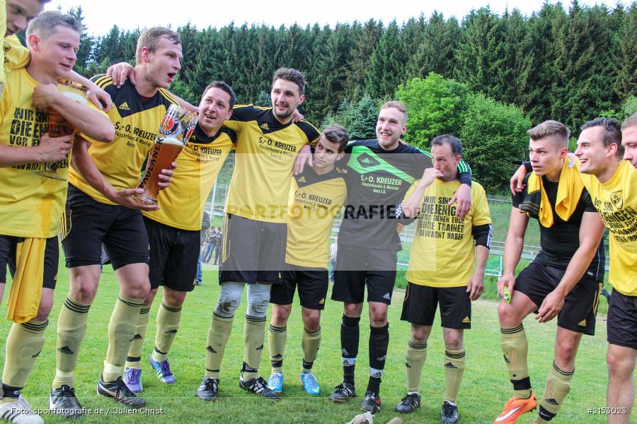 Jonas Christ, Dane Hofmann, Simon Heinz, Andre Deusinger, Niclas Christ, Stefan Remlein, Jonas Herbert, Daniel Brasch, A-Klasse, Fussball, Sendelbach-Steinbach II, 25.05.2015, Meisterschaft, BC Aura, BSC Aura - Bild-ID: 2153023
