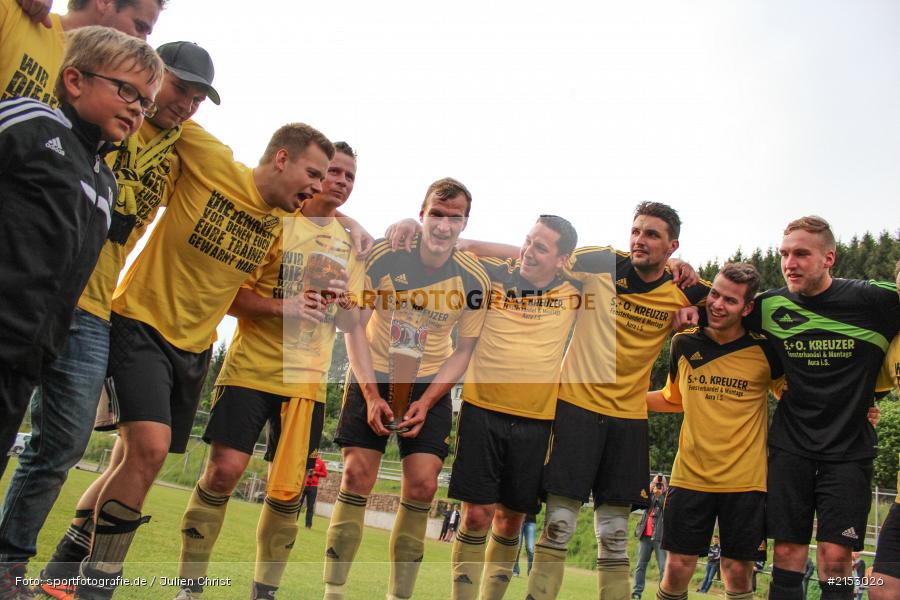 Jonas Christ, Dane Hofmann, Simon Heinz, Andre Deusinger, Niclas Christ, Stefan Remlein, Jonas Herbert, Daniel Brasch, A-Klasse, Fussball, Sendelbach-Steinbach II, 25.05.2015, Meisterschaft, BC Aura, BSC Aura - Bild-ID: 2153026