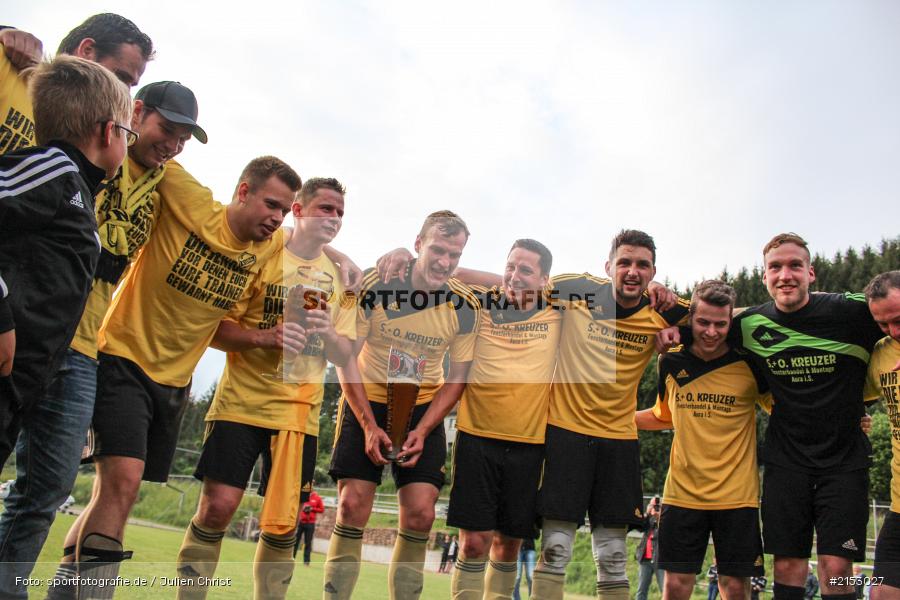 Jonas Christ, Dane Hofmann, Simon Heinz, Andre Deusinger, Niclas Christ, Stefan Remlein, Jonas Herbert, Daniel Brasch, A-Klasse, Fussball, Sendelbach-Steinbach II, 25.05.2015, Meisterschaft, BC Aura, BSC Aura - Bild-ID: 2153027
