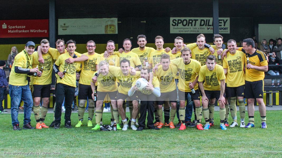 Dane Hofmann, Michael Rützel, Maximilian Jeckel, Karli Heinz, David Pahls, Jonas Böttcher, Andre Deusinger, Thorsten Amend, Robin Schindler, Jonas Christ, Lucas Mann, Jonas Herbert, Simon Heinz, Thomas Haberkorn, Stefan Remlein, Daniel Fuchs, Vincent Hanselmann, Niclas Christ, Fabian Peter, Daniel Brasch, A-Klasse, Fussball, Sendelbach-Steinbach II, 25.05.2015, Meisterschaft, BC Aura, BSC Aura - Bild-ID: 2153029