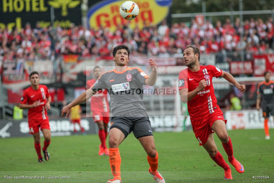 Jannis Nikolaou, Rico Benatelli, Würzburg, Dallenberg, flyeralarm Arena, 05.09.2015, Fussball, 3. Liga, FC Rot-Weiß Erfurt, FC Würzburger Kickers - Bild-ID: 2155534