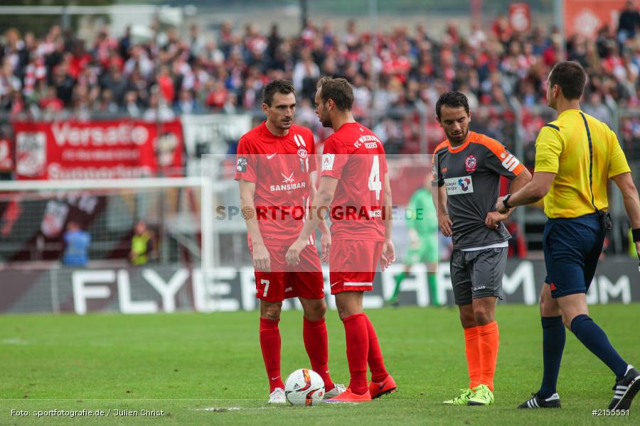 Rico Benatelli, Marco Haller, Würzburg, Dallenberg, flyeralarm Arena, 05.09.2015, Fussball, 3. Liga, FC Rot-Weiß Erfurt, FC Würzburger Kickers - Bild-ID: 2155551