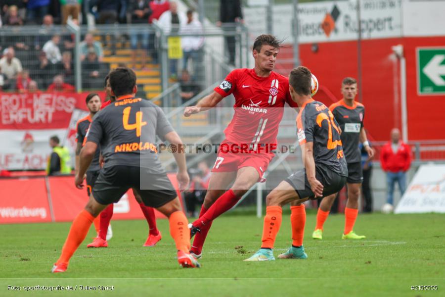 Jannis Nikolaou, Christopher Bieber, Würzburg, Dallenberg, flyeralarm Arena, 05.09.2015, Fussball, 3. Liga, FC Rot-Weiß Erfurt, FC Würzburger Kickers - Bild-ID: 2155555