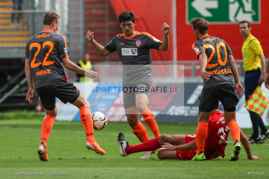 Fabian Hergesell, Christoph Menz, Christopher Bieber, Würzburg, Dallenberg, flyeralarm Arena, 05.09.2015, Fussball, 3. Liga, FC Rot-Weiß Erfurt, FC Würzburger Kickers - Bild-ID: 2155569