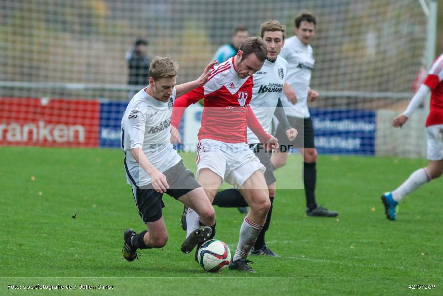 Sebastian Seubert, Manuel Römlein, Yannick Weiß, 14.11.2015, Landesliga, Fussball, SV Memmelsdorf, TSV Karlburg - Bild-ID: 2157269