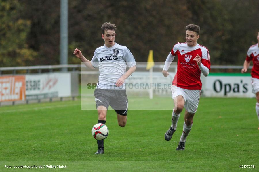 Pascal Schneider, Christoph Seeger, 14.11.2015, Landesliga, Fussball, SV Memmelsdorf, TSV Karlburg - Bild-ID: 2157278