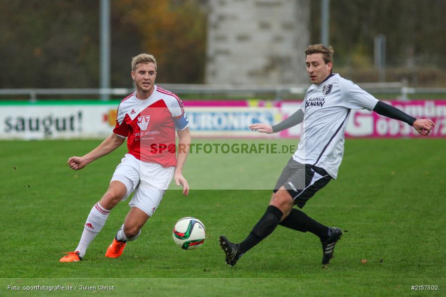 Manuel Römlein, Philipp Grasser, 14.11.2015, Landesliga, Fussball, SV Memmelsdorf, TSV Karlburg - Bild-ID: 2157302