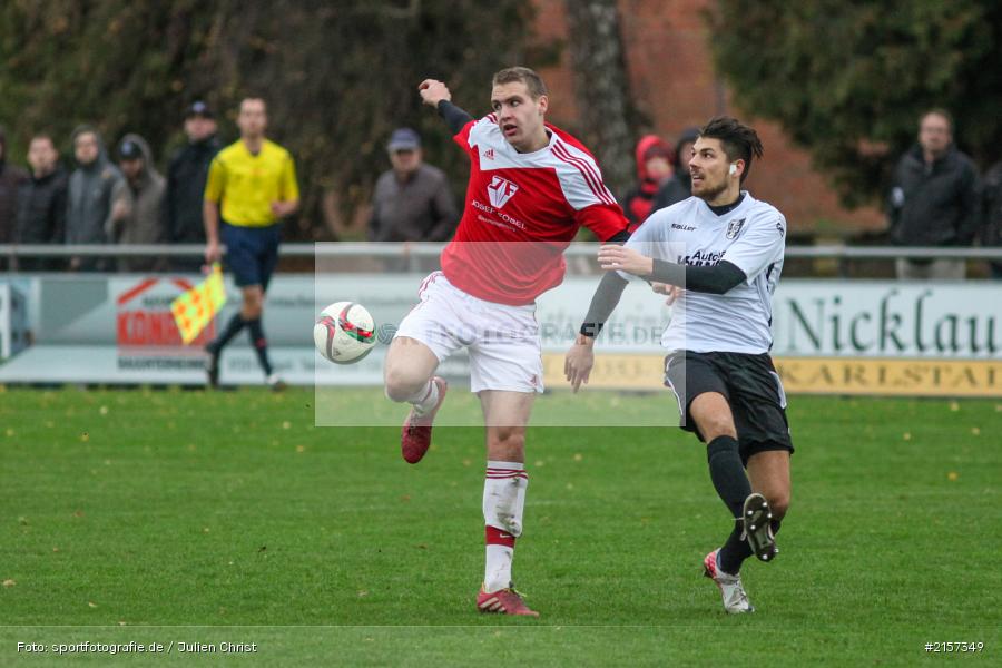 Nicolas Müller, Steffen Bachmann, 14.11.2015, Landesliga, Fussball, SV Memmelsdorf, TSV Karlburg - Bild-ID: 2157349
