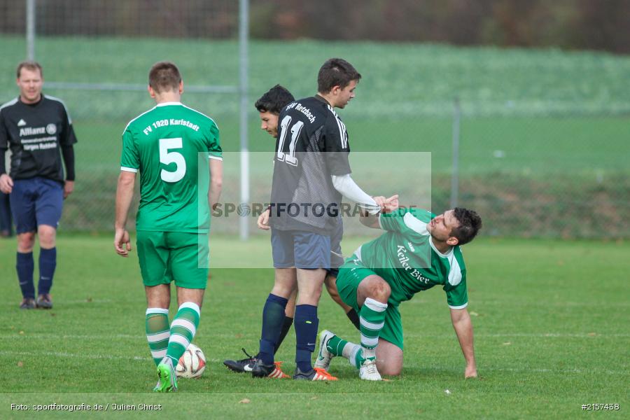 Tobias Hehrlein, Christian Stich, Derby, Kreisliga Würzburg, Fussball, 15.11.2015, FV Karlstadt, TSV Retzbach - Bild-ID: 2157438 Tobias Hehrlein, Christian Stich, Derby, Kreisliga Würzburg, Fussball, 15.11.2015, FV Karlstadt, TSV Retzbach - Bild-ID: 2157438