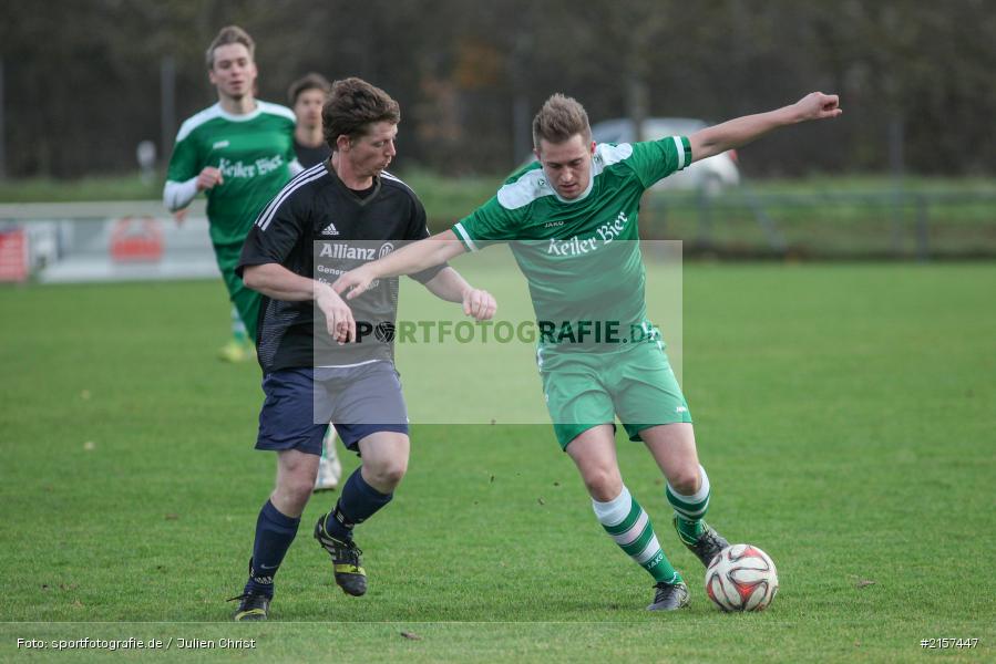 Julian Wahnschaffe, Marco Schrenker, Derby, Kreisliga Würzburg, Fussball, 15.11.2015, FV Karlstadt, TSV Retzbach - Bild-ID: 2157447