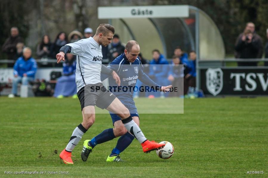 Tobias Riedner, Marvin Schramm, 12.03.2016, Fussball, Landesliga Nordwest, TG Höchberg, TSV Karlburg - Bild-ID: 2158875 Tobias Riedner, Marvin Schramm, 12.03.2016, Fussball, Landesliga Nordwest, TG Höchberg, TSV Karlburg - Bild-ID: 2158875