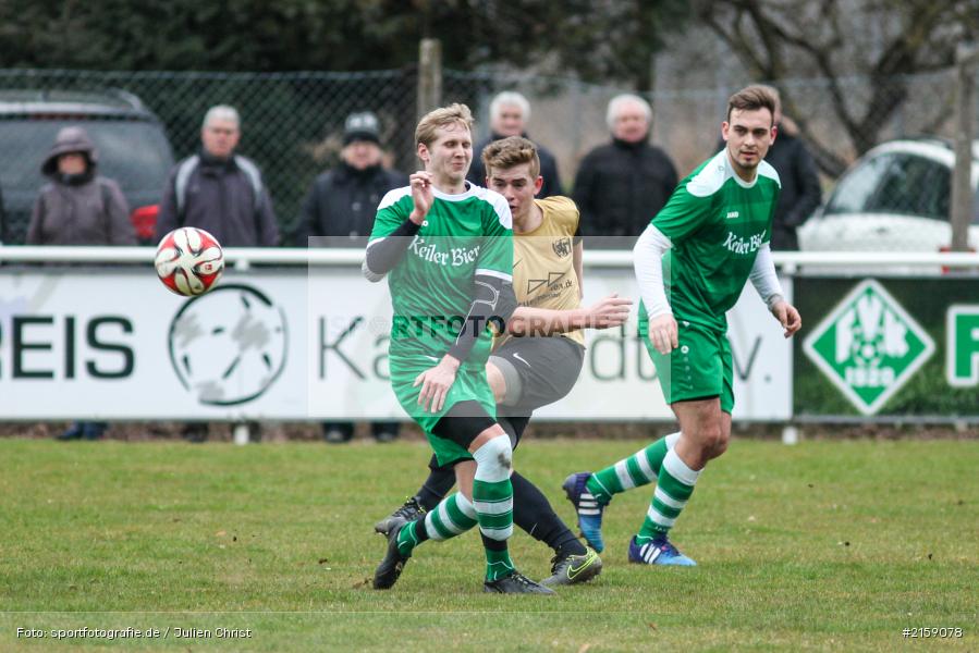 Johannes Heinickel, Dominik Höfling, Felix Strohmenger, 20.03.2016, Fussball, Kreisliga Würzburg, SV Waldbrunn, FV Karlstadt - Bild-ID: 2159078