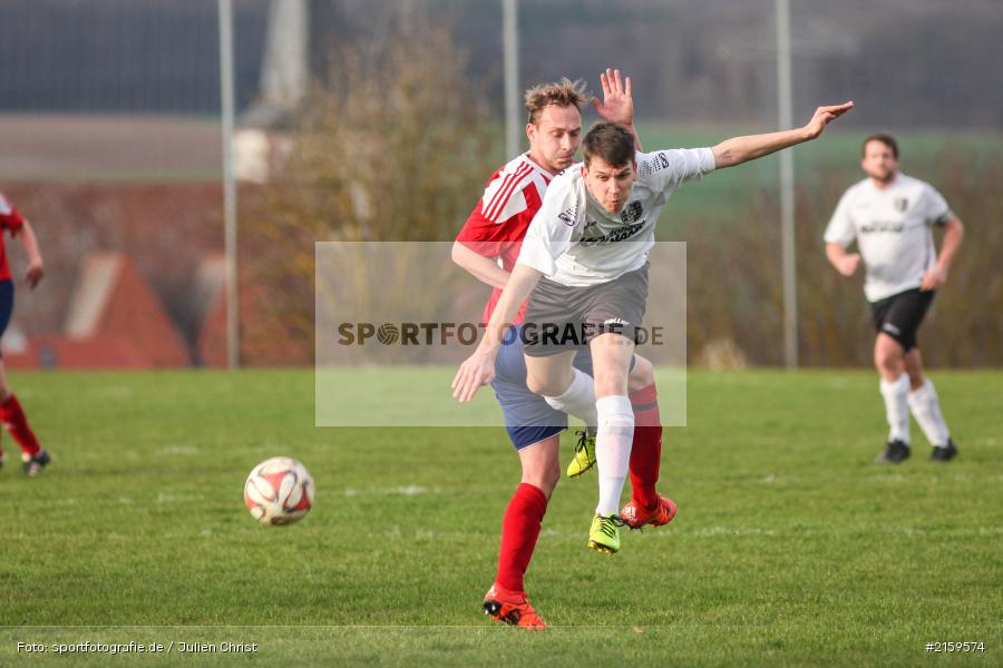 Philipp Kübert, Christopher Schaub, 01.04.2016, Kreisliga, TSV Karlburg II, FC Wiesenfeld-Halsbach - Bild-ID: 2159574