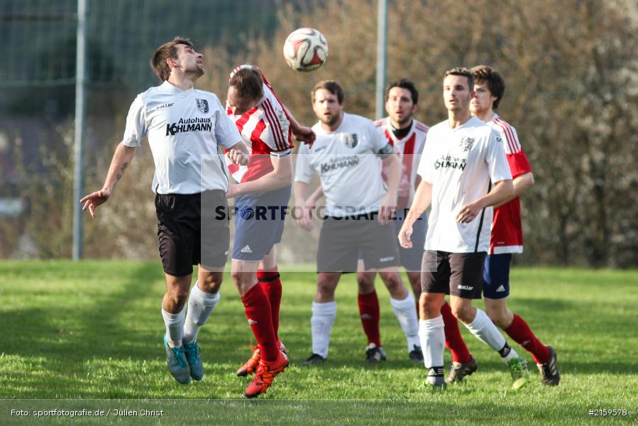 Johannes Gold, Christopher Schaub, 01.04.2016, Kreisliga, TSV Karlburg II, FC Wiesenfeld-Halsbach - Bild-ID: 2159578