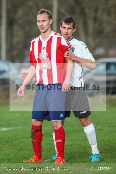 Christopher Schaub, Johannes Gold, 01.04.2016, Kreisliga, TSV Karlburg II, FC Wiesenfeld-Halsbach - Bild-ID: 2159589