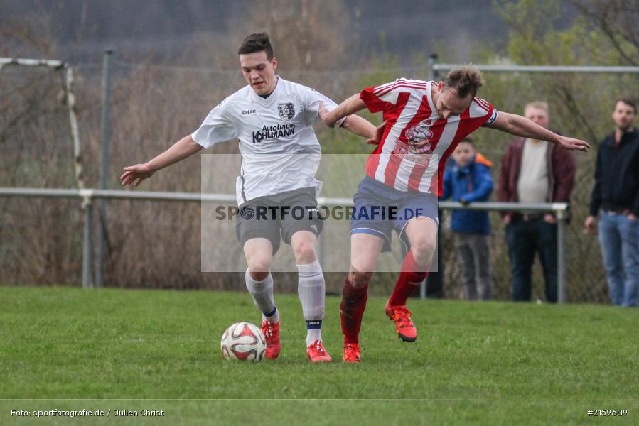 Christopher Schaub, Marcel Frank, 01.04.2016, Kreisliga, TSV Karlburg II, FC Wiesenfeld-Halsbach - Bild-ID: 2159609