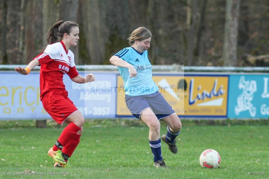 Katharina Weigand, Sophia Burkard, 02.04.2016, Unterfranken, Bezirksliga 01, Fussball, FC Karsbach 2, SpVgg Adelsberg - Bild-ID: 2159720