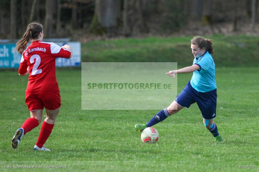 Julia Siegler, Verena Roth, 02.04.2016, Unterfranken, Bezirksliga 01, Fussball, FC Karsbach 2, SpVgg Adelsberg - Bild-ID: 2159730