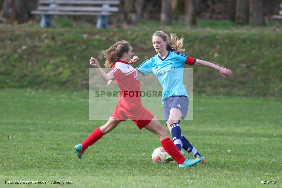 Hanna Seubert, Franziska Scheiner, 02.04.2016, Unterfranken, Bezirksliga 01, Fussball, FC Karsbach 2, SpVgg Adelsberg - Bild-ID: 2159731