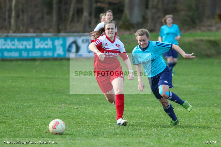 Julia Siegler, Verena Roth, 02.04.2016, Unterfranken, Bezirksliga 01, Fussball, FC Karsbach 2, SpVgg Adelsberg - Bild-ID: 2159741