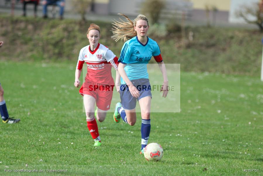 Hanna Seubert, Denise Nehls, 02.04.2016, Unterfranken, Bezirksliga 01, Fussball, FC Karsbach 2, SpVgg Adelsberg - Bild-ID: 2159751