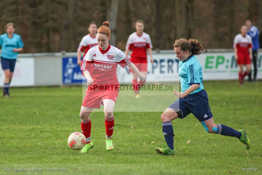 Julia Siegler, Denise Nehls, 02.04.2016, Unterfranken, Bezirksliga 01, Fussball, FC Karsbach 2, SpVgg Adelsberg - Bild-ID: 2159761