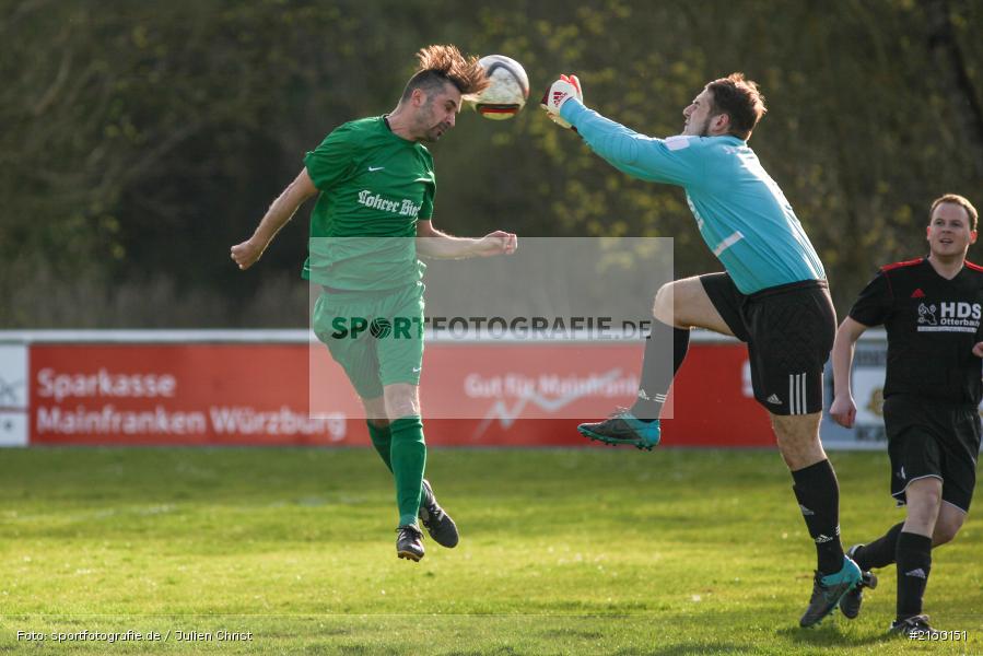 Fabian Schulz, Patrick Lehnerer, Soccer, 08.04.2016, Würzburg, B-Klasse, Fussball, SV Bischbrunn II, FV Karlstadt II - Bild-ID: 2160151