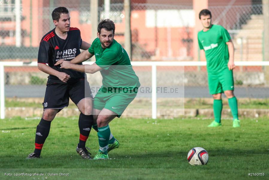 Sebastian Grimm, Christian Stich, Soccer, 08.04.2016, Würzburg, B-Klasse, Fussball, SV Bischbrunn II, FV Karlstadt II - Bild-ID: 2160153