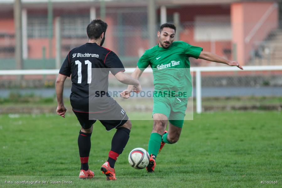 Andre Schwab, Murat Cebi, Soccer, 08.04.2016, Würzburg, B-Klasse, Fussball, SV Bischbrunn II, FV Karlstadt II - Bild-ID: 2160161