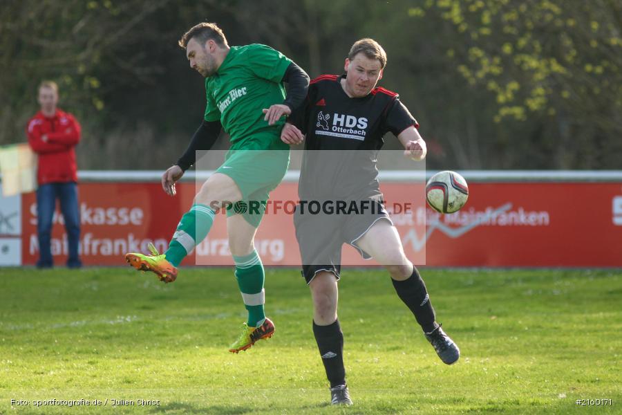Matthias Schreck, Holger Bauerfeind, Soccer, 08.04.2016, Würzburg, B-Klasse, Fussball, SV Bischbrunn II, FV Karlstadt II - Bild-ID: 2160171
