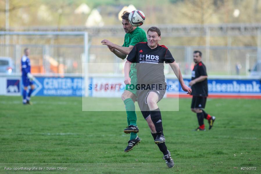 Matthias Schreck, Patrick Lehnerer, Soccer, 08.04.2016, Würzburg, B-Klasse, Fussball, SV Bischbrunn II, FV Karlstadt II - Bild-ID: 2160172