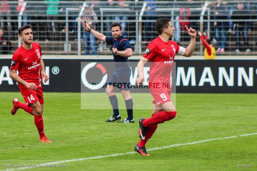 Amir Shapourzadeh, 09.04.2016, flyeralarm Arena, Würzburg, Fussball, 3. Liga, SV Stuttgarter Kickers, FC Würzburger Kickers - Bild-ID: 2160217