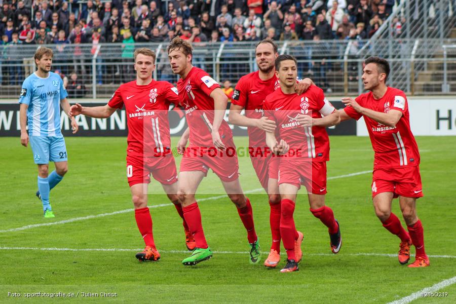 Joannis Karsanidis, Dominik Nothnagel, Rico Benatelli, Emanuel Taffertshofer, Amir Shapourzadeh, 09.04.2016, flyeralarm Arena, Würzburg, Fussball, 3. Liga, SV Stuttgarter Kickers, FC Würzburger Kickers - Bild-ID: 2160219