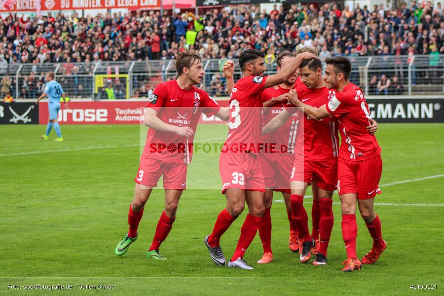 Joannis Karsanidis, Amir Shapourzadeh, Rico Benatelli, Elia Soriano, Dominik Nothnagel, 09.04.2016, flyeralarm Arena, Würzburg, Fussball, 3. Liga, SV Stuttgarter Kickers, FC Würzburger Kickers - Bild-ID: 2160221