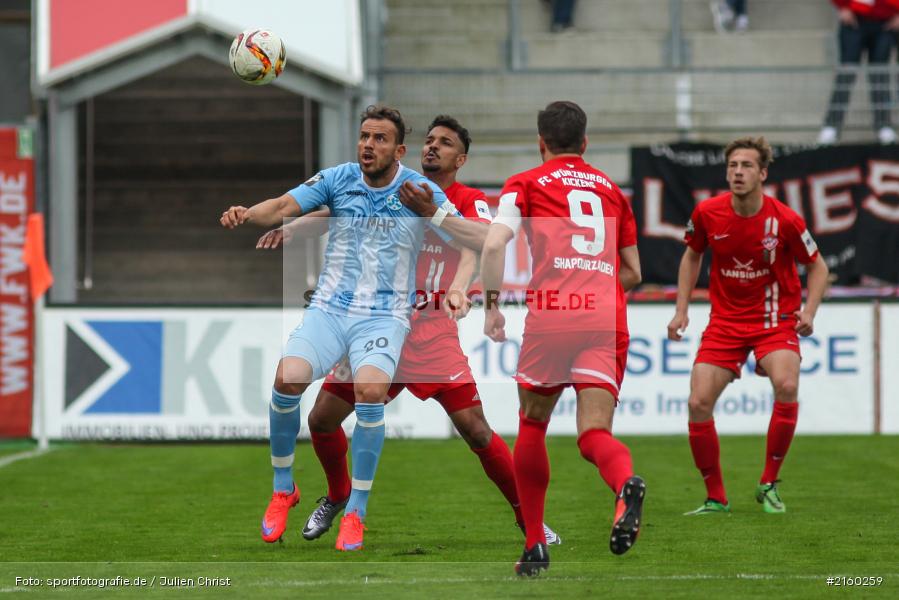 Royal Dominique Fennell, Bajram Nebihi, 09.04.2016, flyeralarm Arena, Würzburg, Fussball, 3. Liga, SV Stuttgarter Kickers, FC Würzburger Kickers - Bild-ID: 2160259