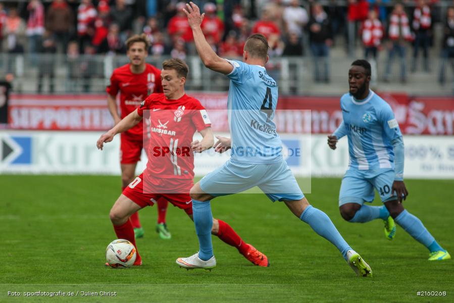 Hendrik Starostzik, Emanuel Taffertshofer, 09.04.2016, flyeralarm Arena, Würzburg, Fussball, 3. Liga, SV Stuttgarter Kickers, FC Würzburger Kickers - Bild-ID: 2160268