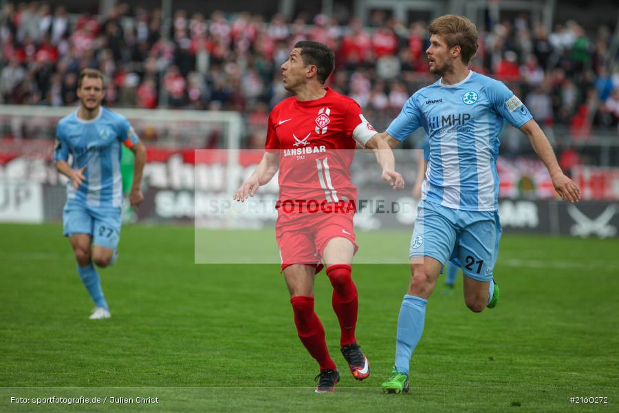 Marc Stein, Amir Shapourzadeh, 09.04.2016, flyeralarm Arena, Würzburg, Fussball, 3. Liga, SV Stuttgarter Kickers, FC Würzburger Kickers - Bild-ID: 2160272