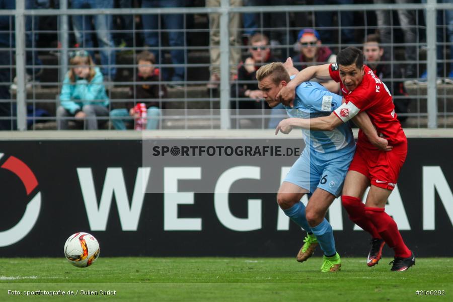 Fabio Leutenecker, Amir Shapourzadeh, 09.04.2016, flyeralarm Arena, Würzburg, Fussball, 3. Liga, SV Stuttgarter Kickers, FC Würzburger Kickers - Bild-ID: 2160282