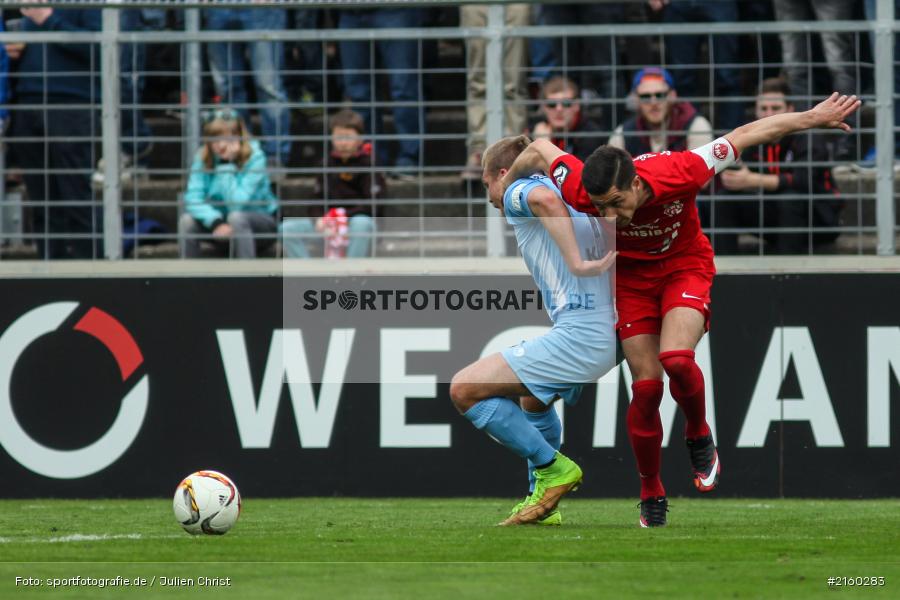 Fabio Leutenecker, Amir Shapourzadeh, 09.04.2016, flyeralarm Arena, Würzburg, Fussball, 3. Liga, SV Stuttgarter Kickers, FC Würzburger Kickers - Bild-ID: 2160283