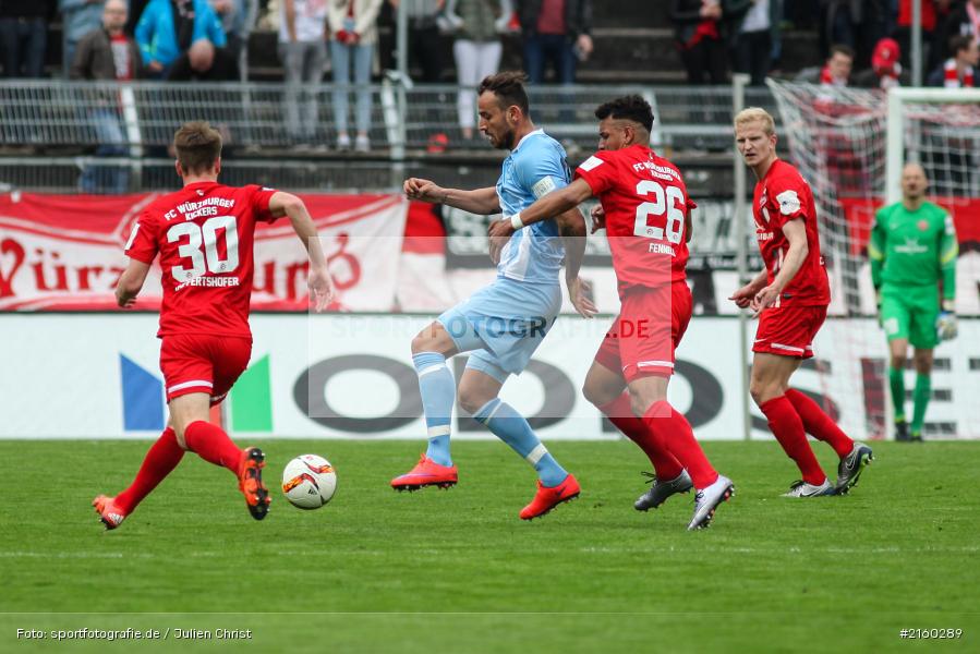 Royal-Dominique Fennell, Bajram Nebihi, 09.04.2016, flyeralarm Arena, Würzburg, Fussball, 3. Liga, SV Stuttgarter Kickers, FC Würzburger Kickers - Bild-ID: 2160289