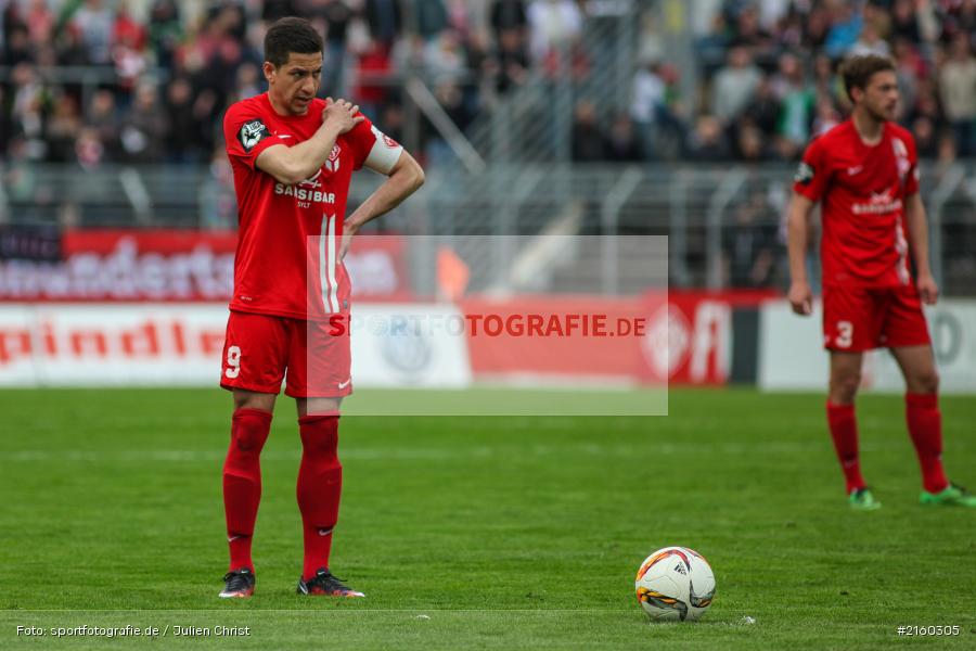 Amir Shapourzadeh, 09.04.2016, flyeralarm Arena, Würzburg, Fussball, 3. Liga, SV Stuttgarter Kickers, FC Würzburger Kickers - Bild-ID: 2160305