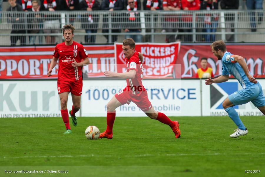 Emanuel Taffertshofer, 09.04.2016, flyeralarm Arena, Würzburg, Fussball, 3. Liga, SV Stuttgarter Kickers, FC Würzburger Kickers - Bild-ID: 2160317