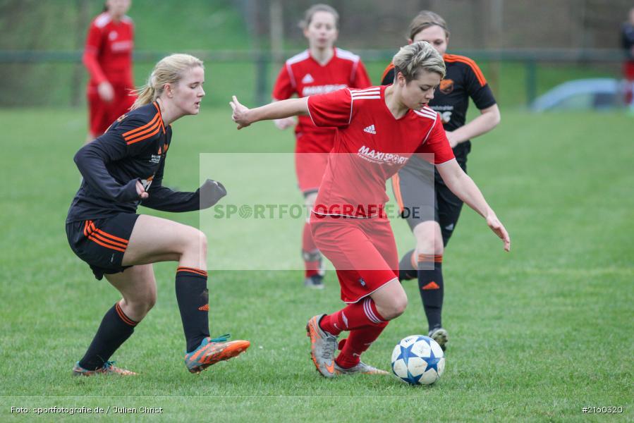 Miriam Müller, Delia Brandenstein, Karsbach, 09.04.2016, Frauen, Landesliga Nord, SV Reitsch, FC Karsbach - Bild-ID: 2160320