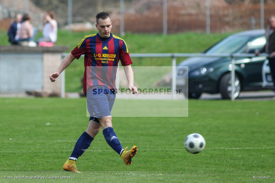 Johannes Alsheimer, 10.04.2016, Kreisklasse Würzburg, Derby, Fussball, BSC Aura, DJK Fellen - Bild-ID: 2160407